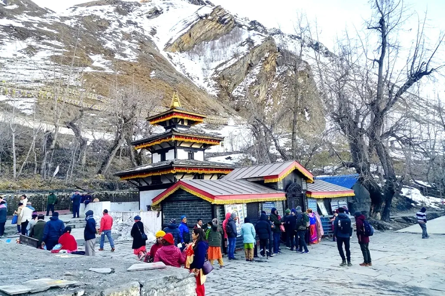 muktinath temple snow